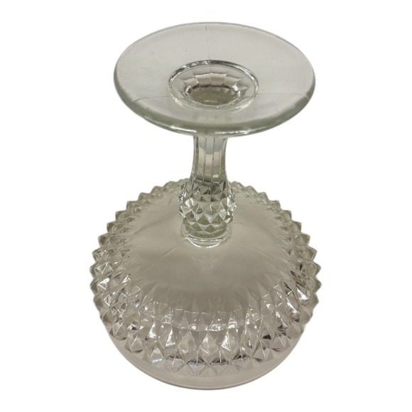 Indiana Glass Diamond Point Tall Footed Pedestal Candy Dish - Picture 3 of 6